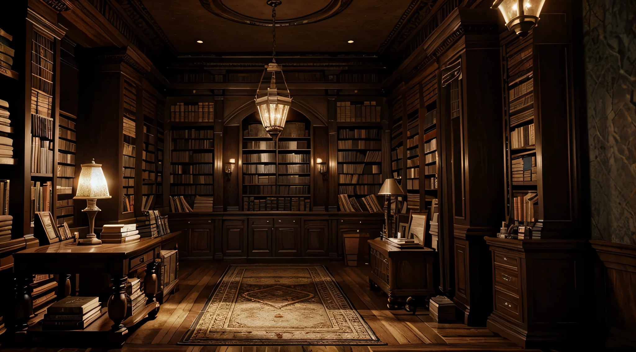 there is a room with a lot of books on it, table, ancient object, indiana jones world, nightime, candles and lamp liht, cinematic, maps,  water on the floor, antique shop, renaissance, alchemist library background, gothic epic library concept, unreal engine render concept art, dusty library, standing inside a magic library, ancient library, fantasy style 8 k octane render, detailed unreal engine 5 render