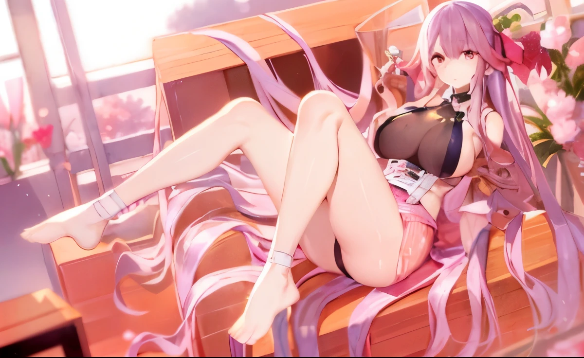 sweetheart,比基尼,sit on a bed,Feet on the table