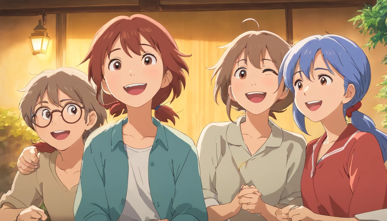 a candid shot of a group of friends laughing and enjoying each other’s company, showcasing the genuine happiness and connection between them