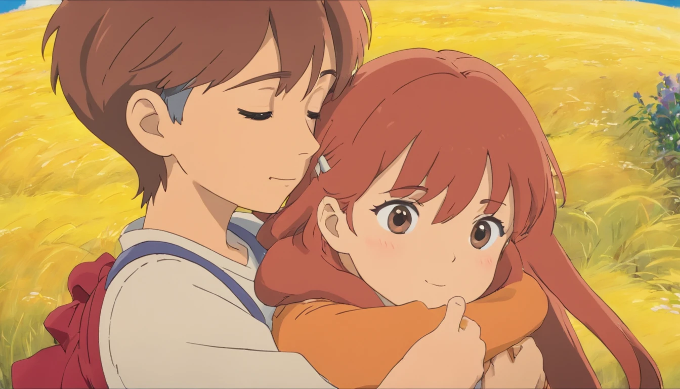 a close-up shot of two friends sharing a warm and heartfelt embrace, capturing the love and joy they feel in each other’s presence