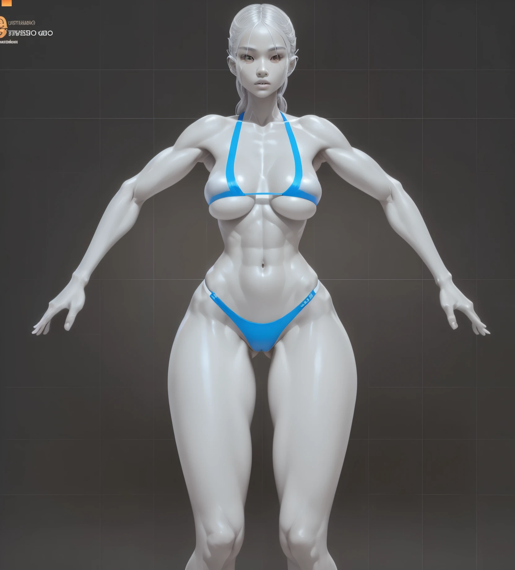 Naked tanned girl with a beautiful body, complete Detailed body, Detailed body, highly Detailed body, Full Character Body, character is in her natural pose, extra Detailed body, The whole body is very detailed, Detailed body and face, realistic shaded perfect body, Realistic body structure, Detailed body and eyes, Detailed body structure, Upper torso included, realistic bikini