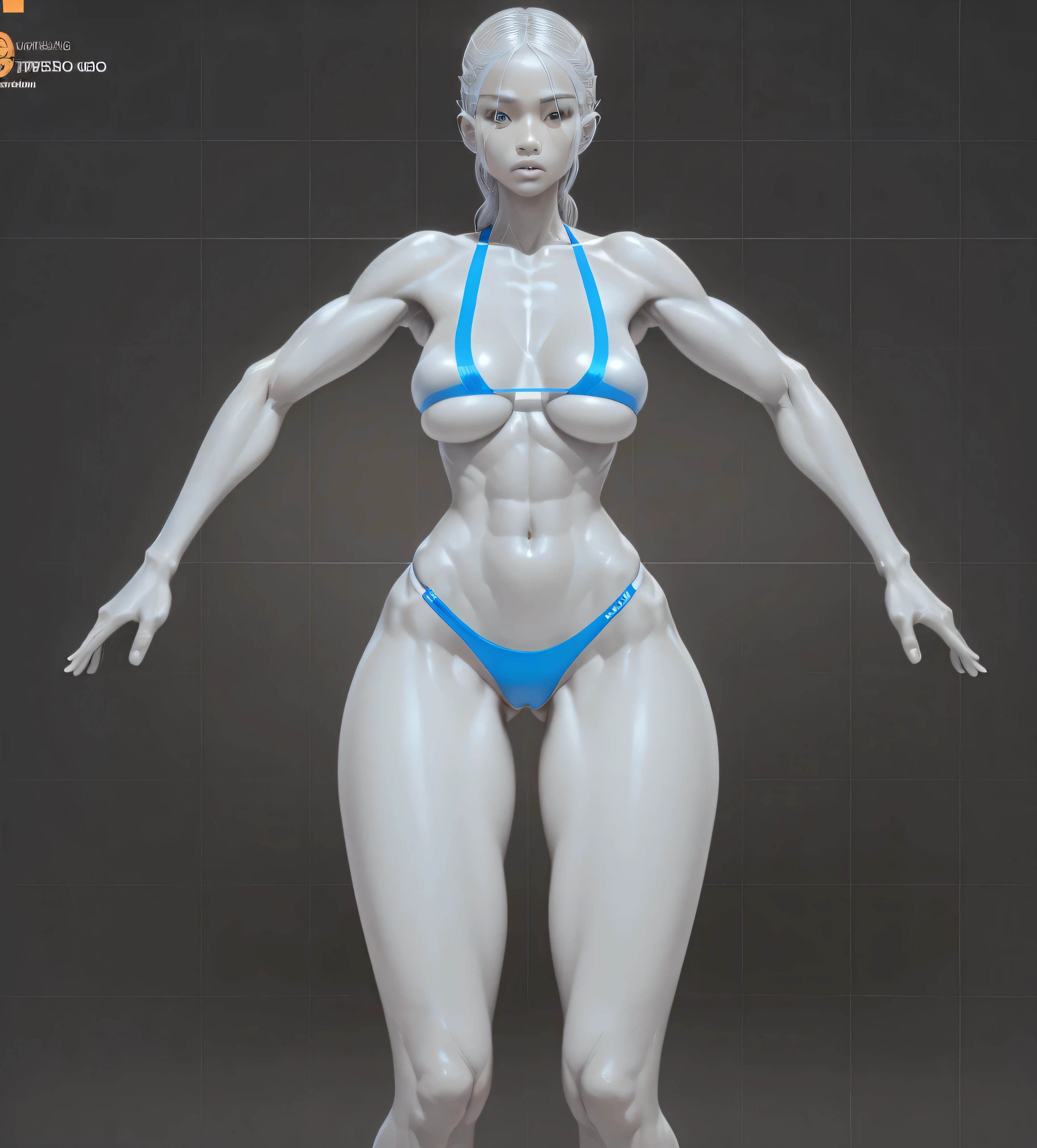Naked tanned girl with a beautiful body, complete Detailed body, Detailed body, highly Detailed body, Full Character Body, character is in her natural pose, extra Detailed body, The whole body is very detailed, Detailed body and face, realistic shaded perfect body, Realistic body structure, Detailed body and eyes, Detailed body structure, Upper torso included, realistic bikini