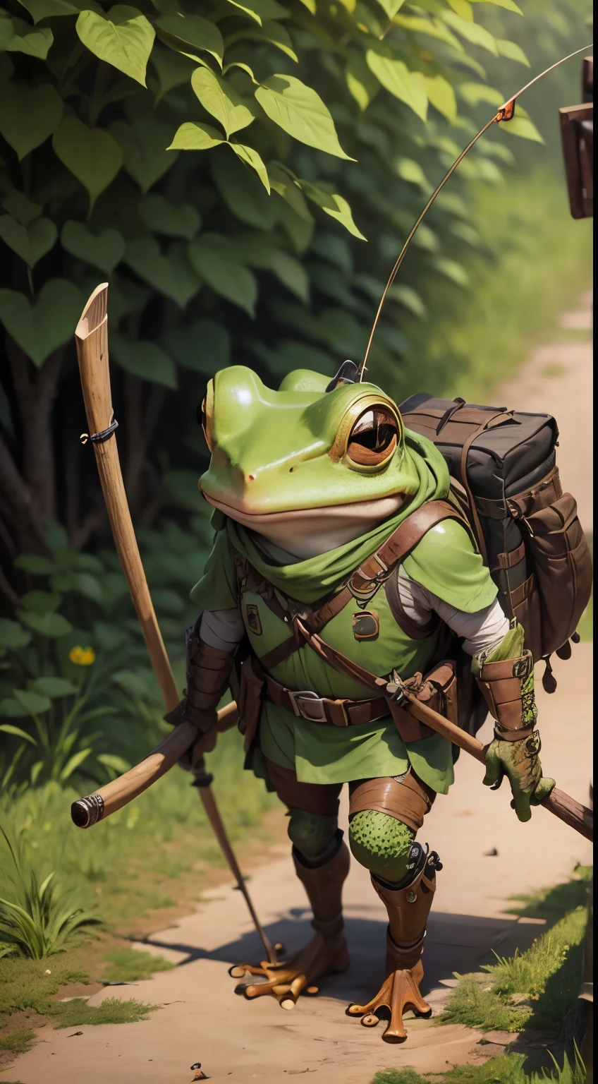 humanoid frog tracker with longbow