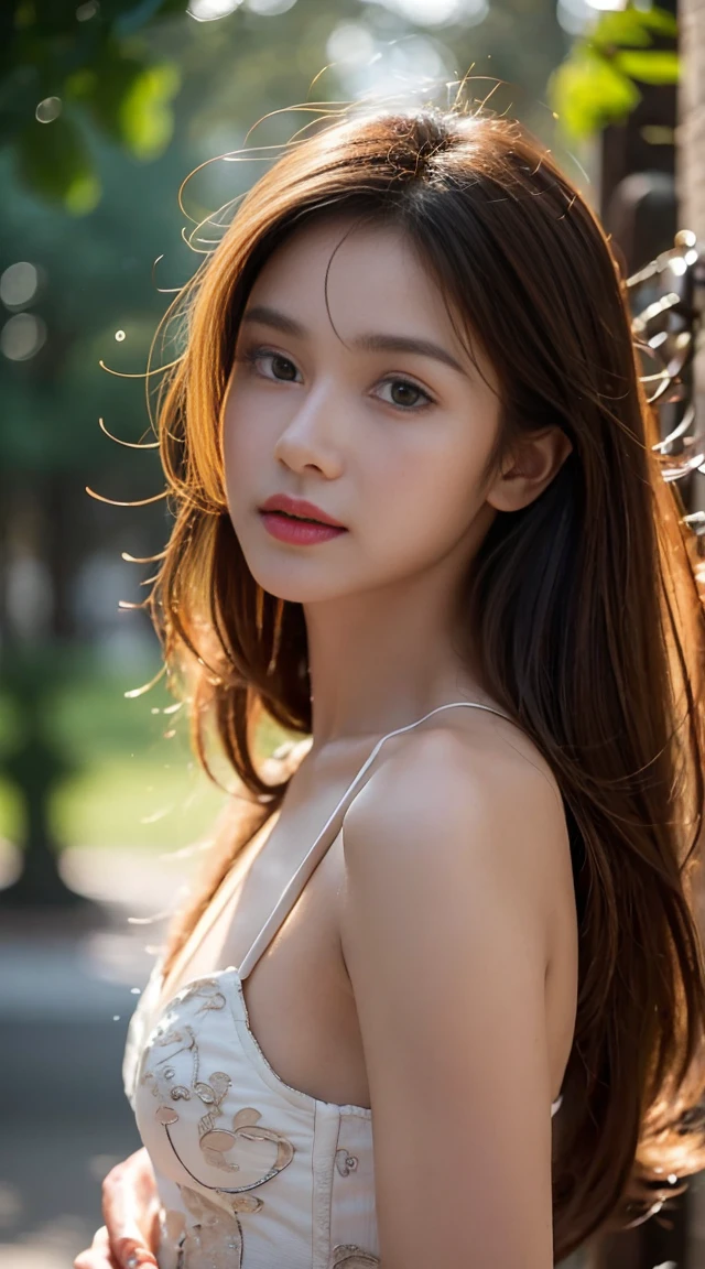 1 Indonesian-Dutch girl, 20 years old, long fashion hair, fit body, small cleavage, masterpiece, highly detailed, ultra hd, 8k, detailed face, bright eyes, perfect eyes, detailed skin texture, detailed lips, sexy lips, perfect hands, dynamic angle, cowboy shot, NSFW nudity