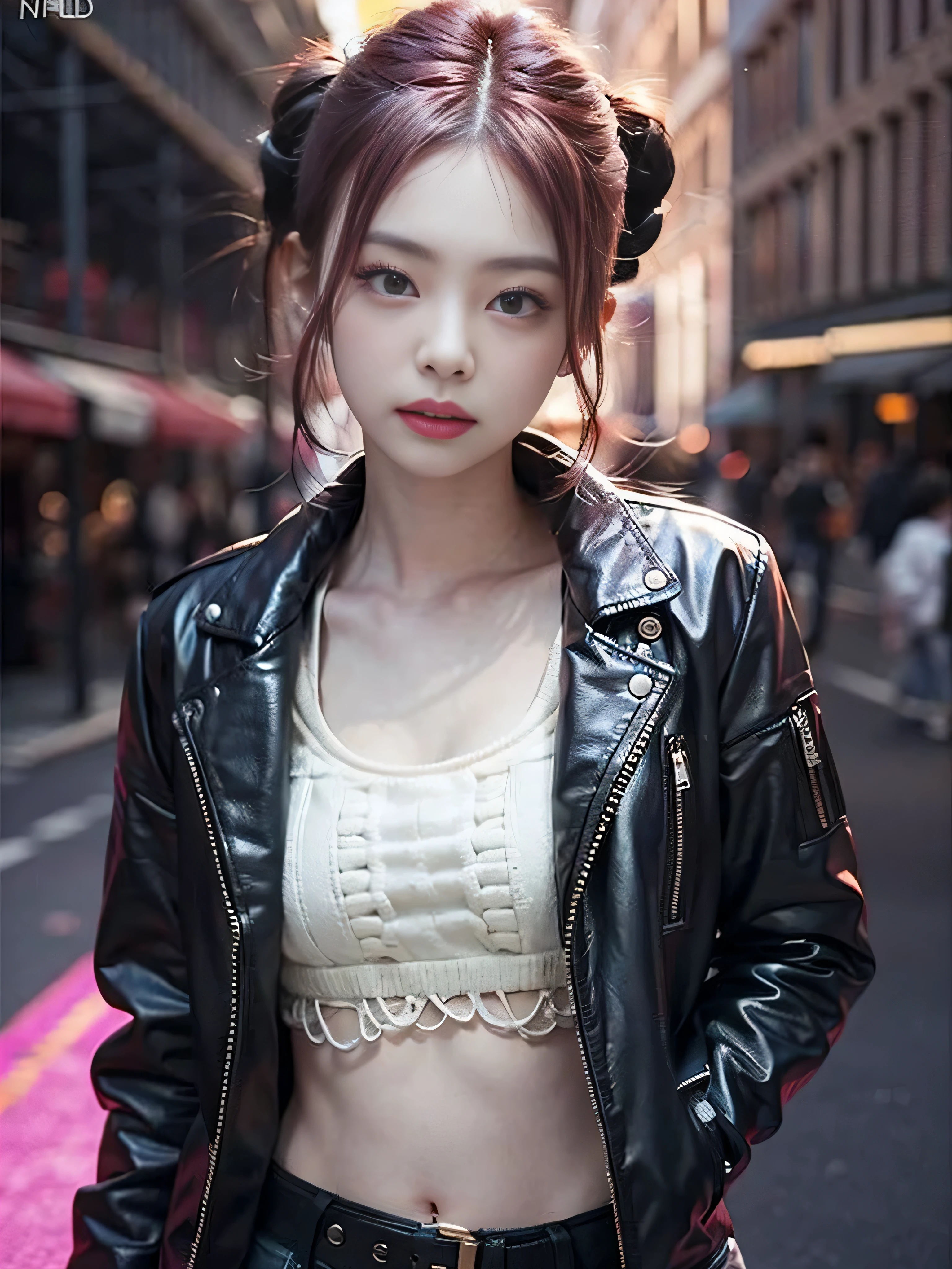 yohji fashion style, yohji yamamoto, a closeup portrait of a playful maid, undercut hair, coat, amazing body, pronounced feminine feature, busty, kitchen, [ash blonde | ginger | pink hair], freckles, flirting with camera