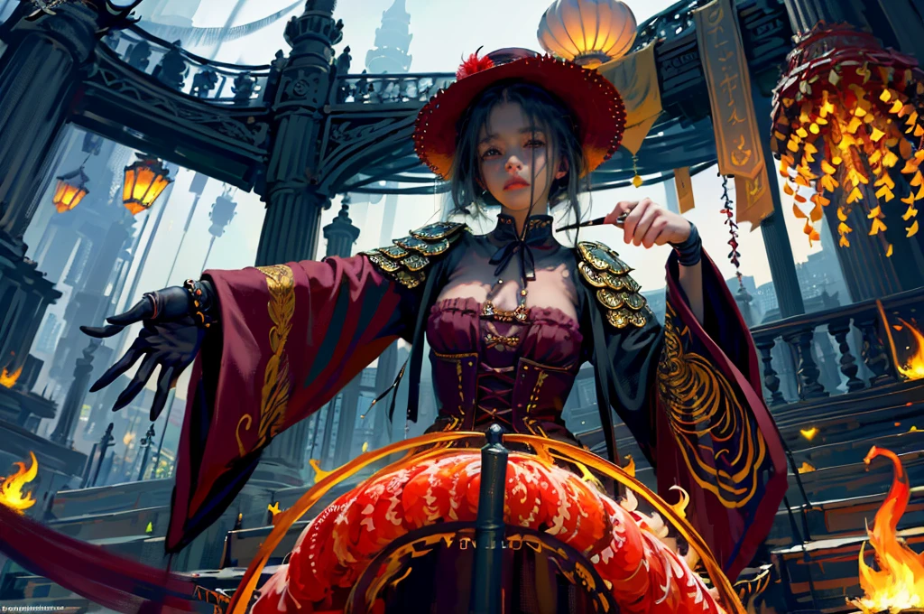 (masterpiece、top-quality、top-quality、Detailed and complex、Official art、Beautifully Aesthetic:1.3)、(1girl in:1.3)、(Fractal Art:1.3)、colourfull、Vivid、Victorian costume