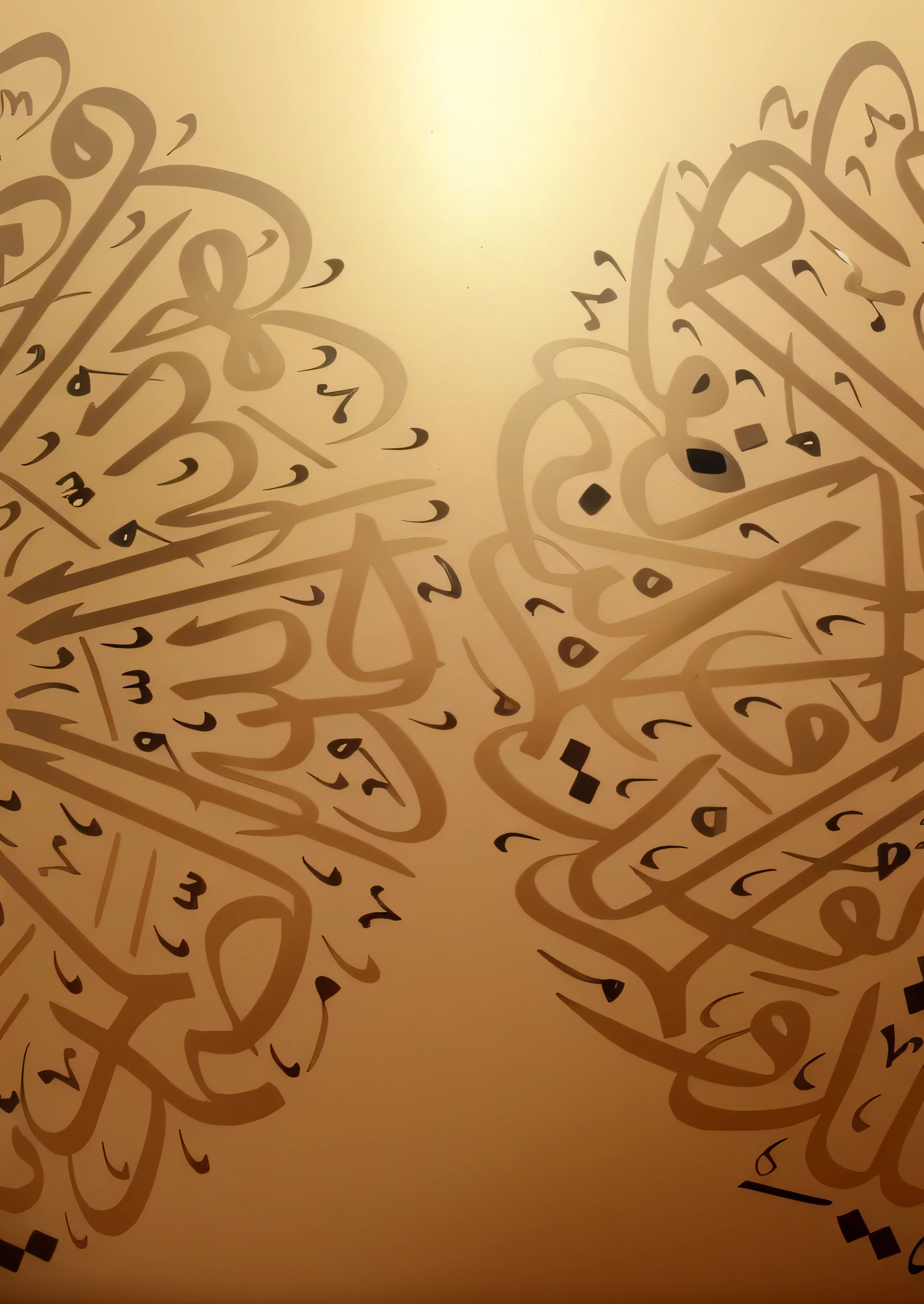 convert the refrence caligraphy into a gold caligraphy and in a background black sprinkals on a marbal