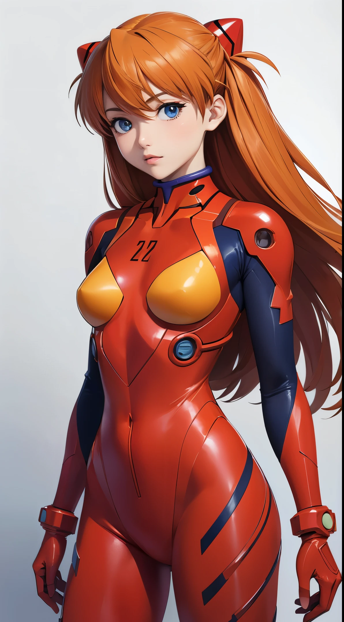 (tmasterpiece, quality, Best quality at best, offcial art, Beautiful and beautiful:1.2)Soryu Asuka Langley, Long orange hair，Shin Evangelion，tightsuit