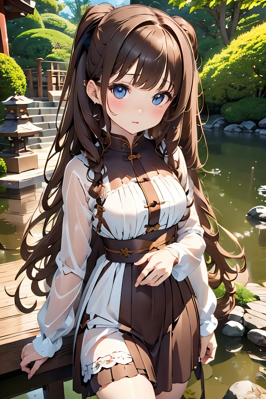 overhead shot,floating on water,lying,on back,stretching,1girl,(ultra detailed skin),(Highest image quality,(8k),ultra-realistic,best quality, high quality, high definition, high quality texture,high detail,beautiful detailed,fine detailed,extremely detailed cg,detailed texture,a realistic representation of the face,masterpiece,Sense of presence),(ultra thin hair),(ultra soft hair),(ultra straight hair:1.5),Swept long bangs,extra light coppery amber hair,hair over one eye