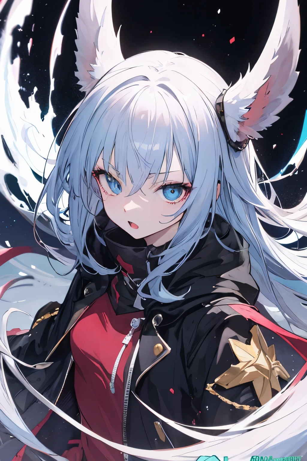 Anime girl, ragefull eyes