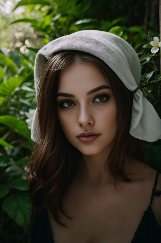 (La mejor calidad,4k,8k,Altas Resoluciones,Obra maestra:1.2),Ultra detallado,(realista,photorealista,photo-realista:1.37),pale gothic goddess,1girl,hermosos ojos detallados,hermosos labios detallados,Ojos y cara extremadamente detallados,long eyeslashes,Pale skin,cabello dorado que fluye como olas,mirada penetrante,vestido fluido blanco puro,dark gothic crown adorned with delicate gems,dramatic makeup,Ethereal Beauty,standing in a mysterious garden,covered in pale flowers,Muros de piedra cubiertos de hiedra y pilares desmoronados.,rays of sunlight filtering through the dense foliage,casting a soft glow across the scene,Ambient lighting reveals intricate details.,The shadows dance with an air of melancholy.,colores vivos mezclados armoniosamente con pasteles suaves,Dreamlike atmosphere,susurrando secretos y deseos ocultos,inquietantemente hermosa,creating a feeling of charm and mystique,mezclando elegancia y oscuridad,creando un contraste sorprendente,retrato con un toque de misticismo,Visualmente cautivador,inspirando asombro y curiosidad.