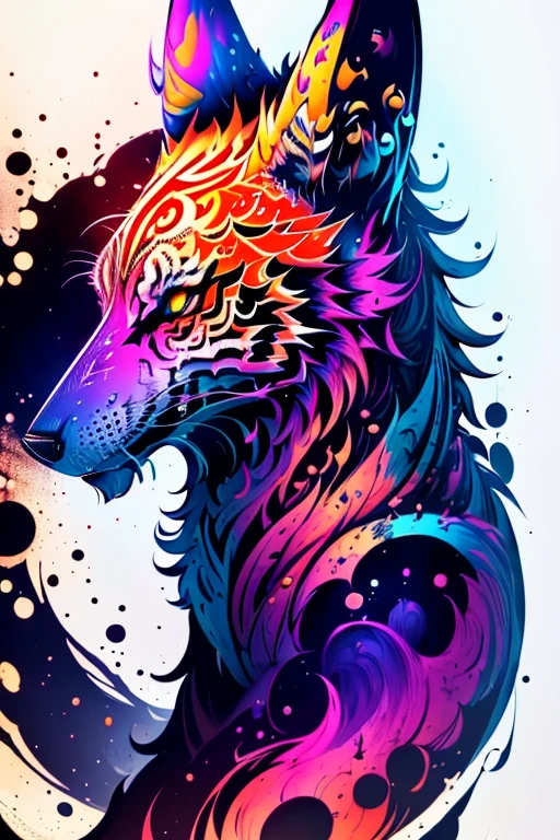 Splash art, a wolf head, ((white background)), piercing eyes, epic Instagram, artstation, splash style of colorful paint, contour, hyperdetailed intricately detailed , unreal engine, fantastical, intricate detail, splash screen, complementary colors, fantasy concept art, 8k resolution, deviantart masterpiece, oil painting, heavy strokes, paint dripping, splash arts