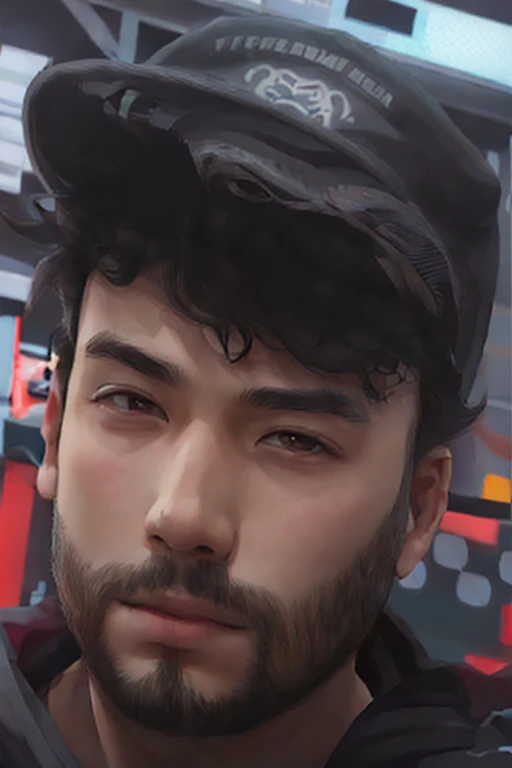 There's a man posing for a photo, estilo anime, realista, foto de perfil, Streamer do Twitch