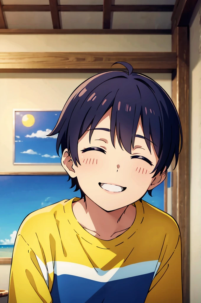 1boys、carefree、daily、Bright smile、smooth art、