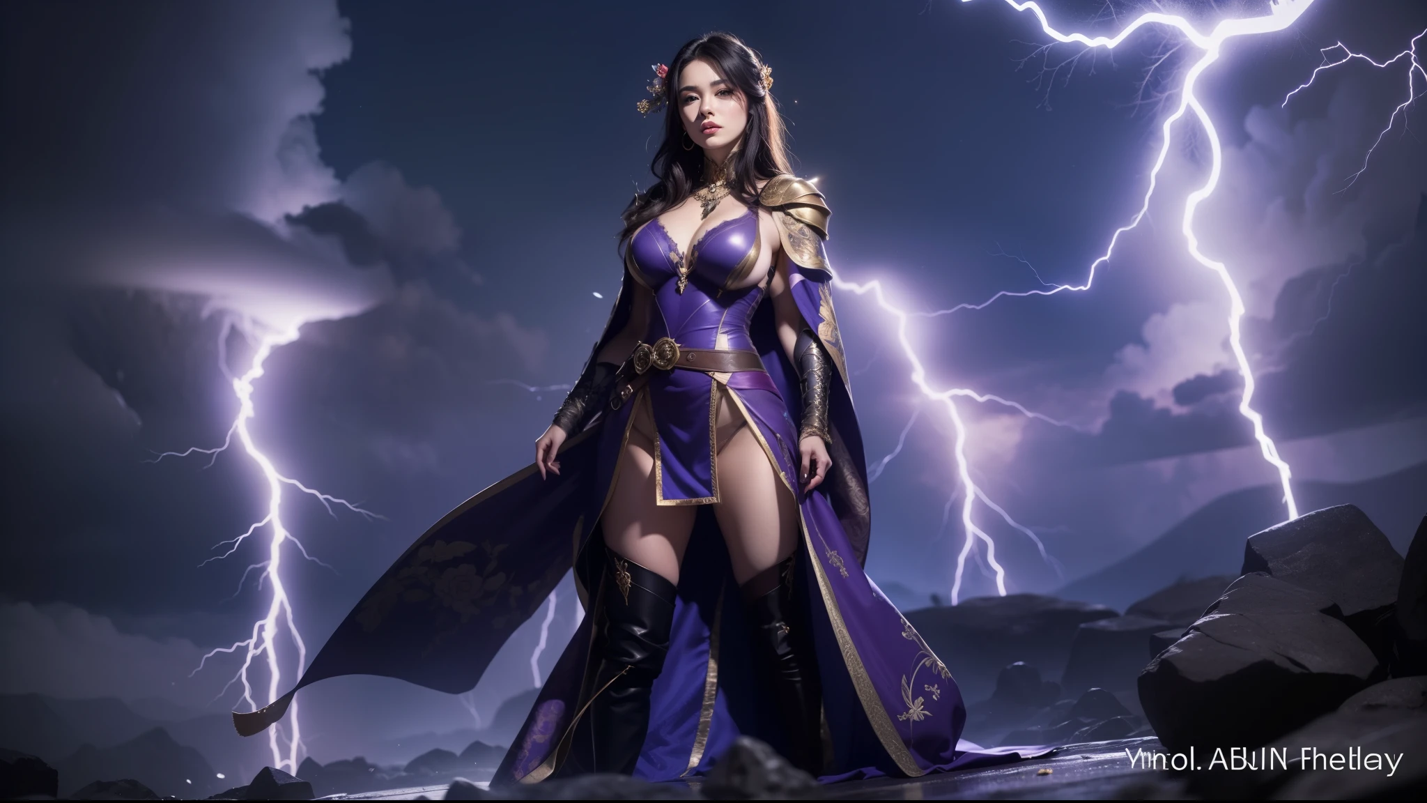 ((best quality, 8k, 32k, master piece, UHD: 1.2, professional photo, ultra realistic photo, masterpiece)), fantasy, Various angles, Close-up photo, beauty warrior photo, sexy, erotic, porn , (goddess of beauty), 1girl, wide legs, wide-eyed, crouched showing pussy, pubic hair sticking out of micro panties stuck in pussy, ((big breasts, gigantic display: 1.2, long and pointy breasts, Long natural breasts sticking out of the cleavage, porn)), ((sexy body, curved body, naked body, fit body, six-pack abs, big pert ass)), Seraphina is a rider who likes to show off her sexy body, her pussy, her beautiful breasts and her secrets, her female private parts, her breasts exposed, exposed, her captivating beauty combines harmoniously with her exceptional skill. Her blue eyes shine with determination, while her golden hair falls in soft waves over her shoulders. Dressed in finely crafted, very detailed clothing, sexy armor with gold details and jewels, she exudes a subtle sensuality.
(Seraphina is a desired warrior, the most beautiful of all women, The armor embraces the curves of her female body with elegance, everything perfect, everything detailed, perfectionist), Highlighting the breasts with sensuality. Delicate lines and intricate details add a touch of seduction to her presence. A flowing cape dances in the wind as she moves, adding an element of mystery and charm. Her face is very beautiful and attractive, full lips, makeup on her face, big eyelashes, perfect woman.
armor and adjusted to highlight her femininity and muscular abdomen. Her swordsmanship is a natural extension of her grace, and she moves with a confidence that draws attention wherever she wants it to go.
Seraphina is more than just a sexual figure; she is a formidable warrior with a magnetic aura that transcends the battlefield. Her charm lies in the unique combination of beauty, sensuality, pornography, everyone admires her for her erotic, naked appearance ((with transparent micro panties showing pussy))