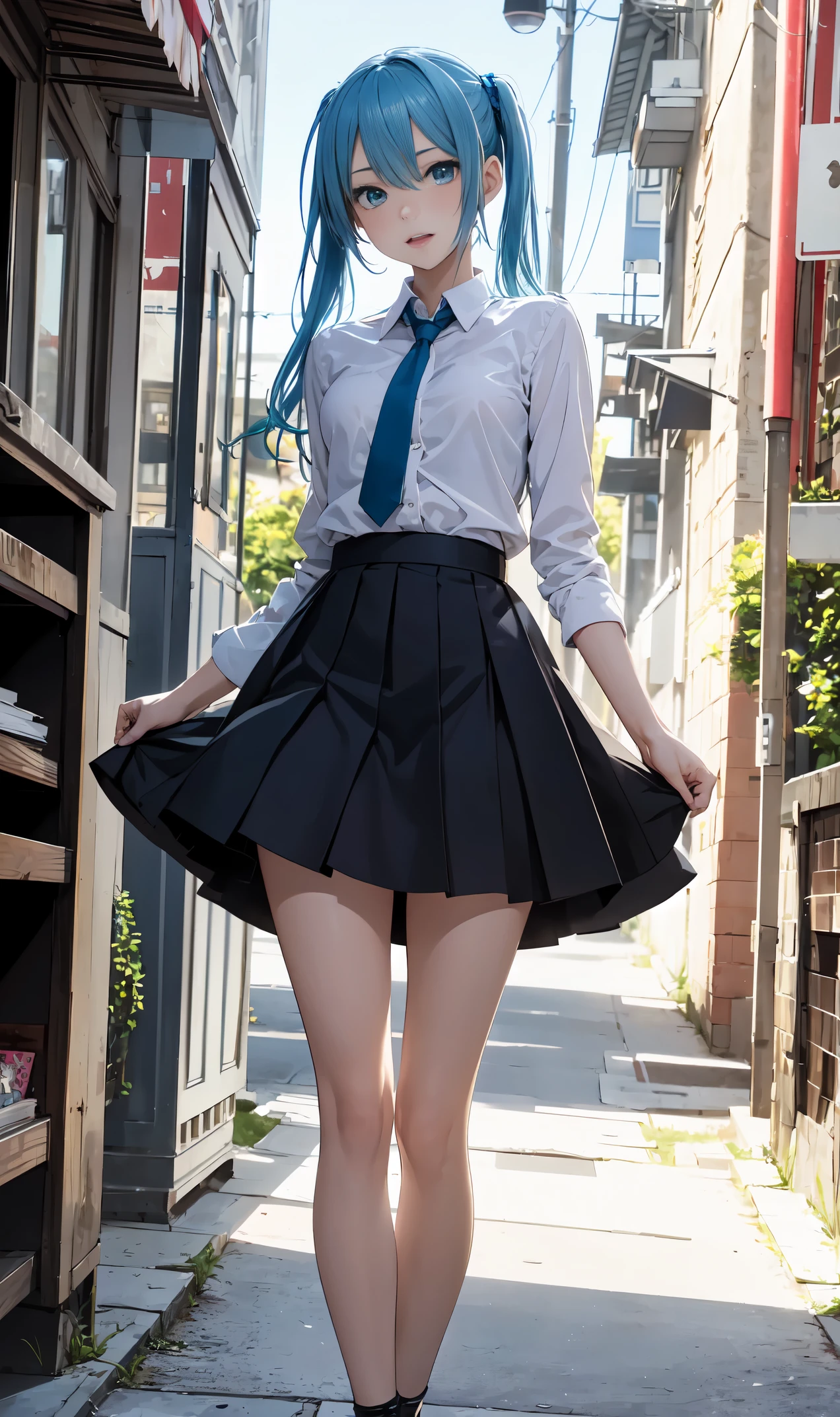Fox Mask、dishevled hair、blunt bang cut、Bleated skirt、grayscales、Onepiece、dishevled hair、slovenly、Cross-eyed、Drunk、Turned、( Silly / Sexual ecstasy)、Turned、eye glass、top-quality, Photorealistic, An ultra-fine illustrations, beautiful attractive anime girl, miku hatsune, Slender body, Tied hair, one girls, a photo of girl, Full body shot, Beautiful blue eyes, Turned,