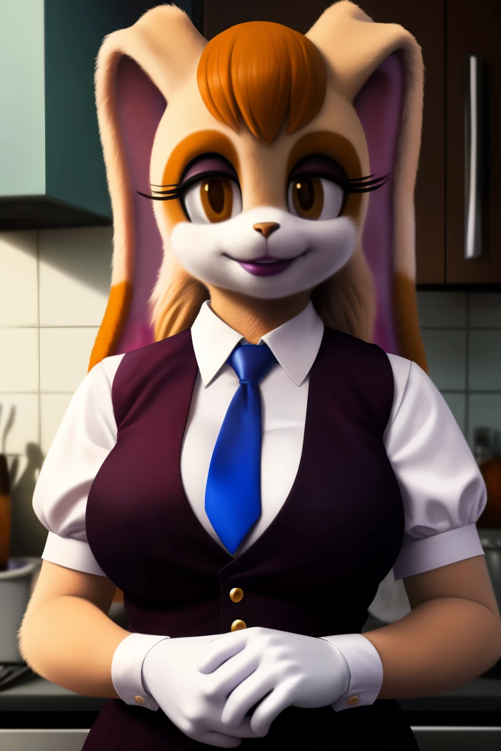 (by qupostuv35:1.2), female, (Detailed face), ((anthro, humanoid)), [(thin:1.1) : small petite : (angel \(lady and the tramp\):1.2):4], (Detailed face), (more details, detailed background:1.1), (anthropomorphic legs, anthropomorphic hands:1.1), short, shortstack, large head, ((tail)), bangs, kneeling, (top:1.1),Evil makeup, shiny eyeshadow, looking at viewer, bedroom eyes, {(skirt suit), (((three-piece suit))), ((blazer)), ((suit jacket)), ((dress shirt)), ((waistcoat)), ((necktie)), ((bodycon miniskirt)), ((pencil skirt)), stilettos}, tight clothing, shiny clothing, makeup, shiny eyeshadow, (((bukkake))), (((cum on face))), facial, running makeup , cum covered face, aroused, servicing male, holding penis, sticky, blushing , covered in cum, messy, multiple men, high heels