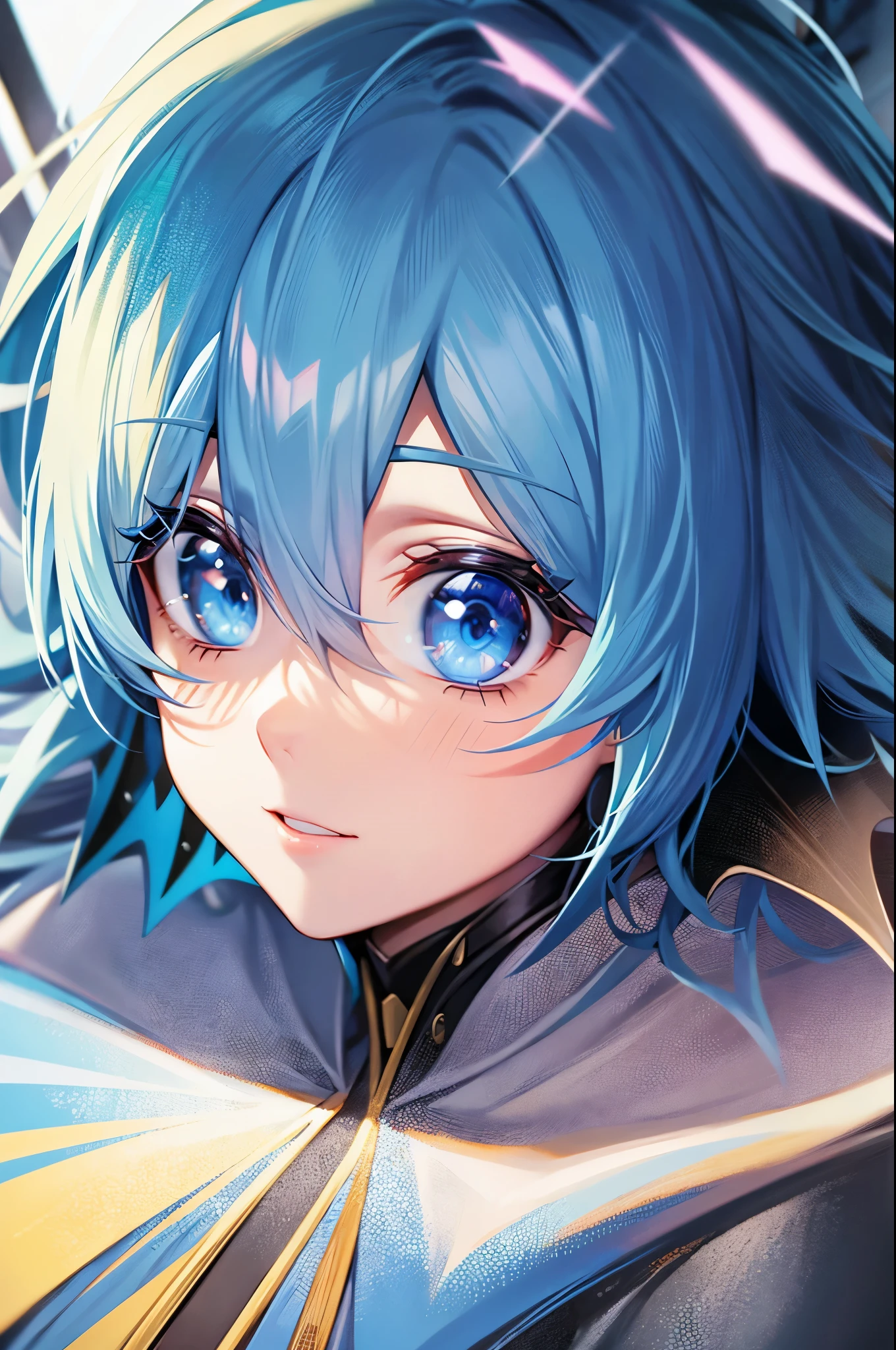 messy hair, vivid blue eyes, loiro, cabelos grandes, Man, Hilbert, pokemon, eugeo, Sword art Online.