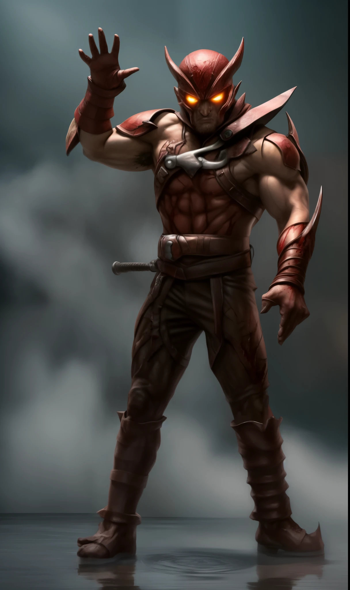 No background、No background、Bloodyの、Bloodyの、Top image quality、masterpiece、8K、kook、Strongest、Atrocious、The Monster、killer ghost、wrestler、Musculoskeletal augmentation々、musculature、fear face、Bloody、Bloody