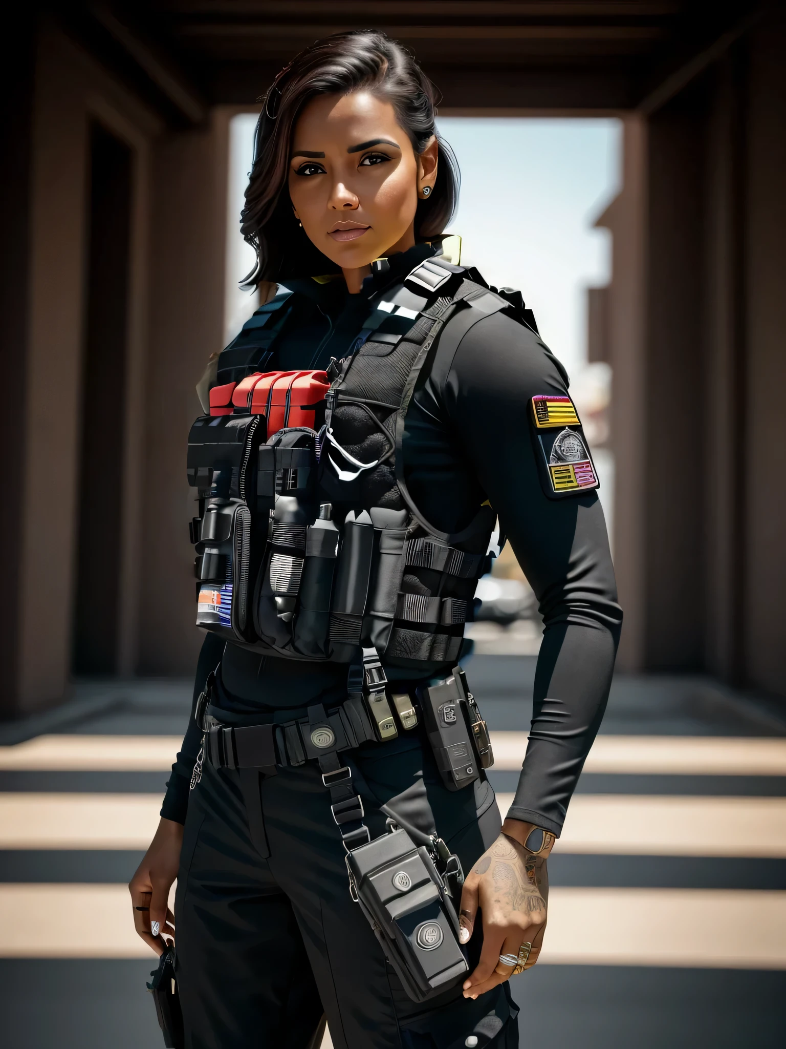 black tactical vest