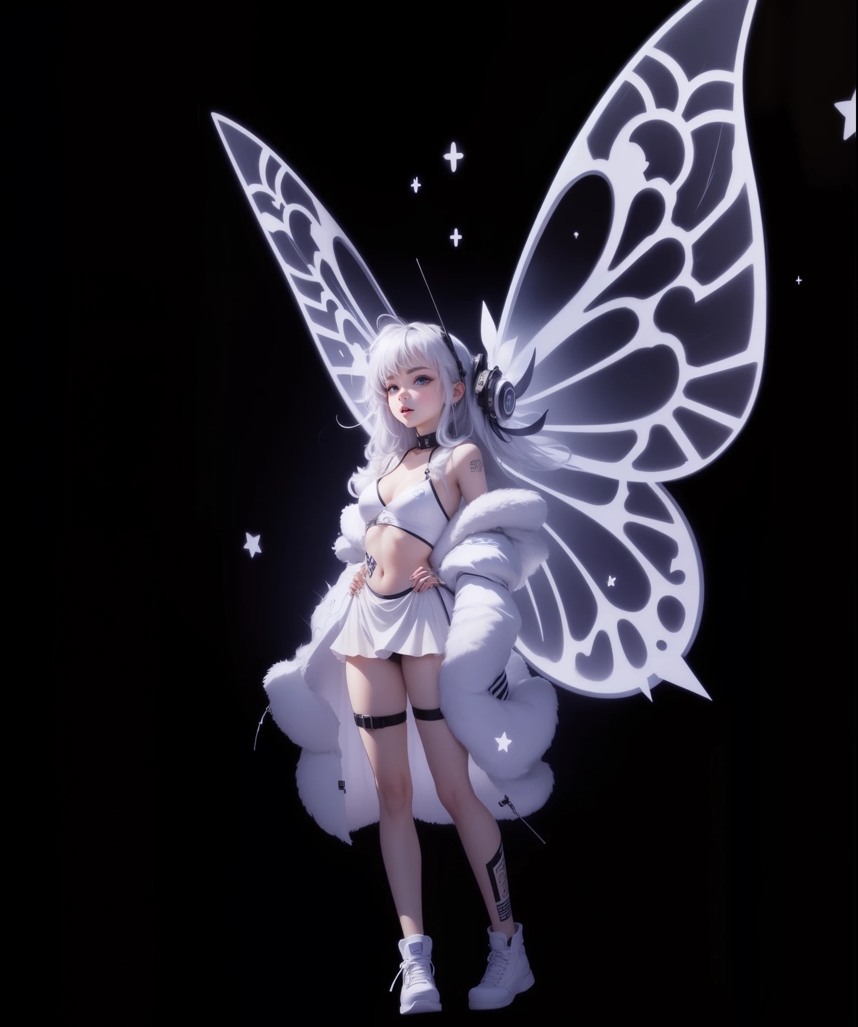 (quality)), ((masterpiece)), Recommended resultsluffly、(see through:1.5)、all the way backward、(Keep hips forward:1.)、angle to floor:1.2、low camera angle、There is white liquid flowing out of the crotch、Whole body facing the camera,Hair can be seen on the crotch,White skin,light pink latex,huge upper body,huge bust,yoga clothes,Butterfly fairy,looking at the audience, Shy, Smile,White transparent skin,Heart-shaped eyes