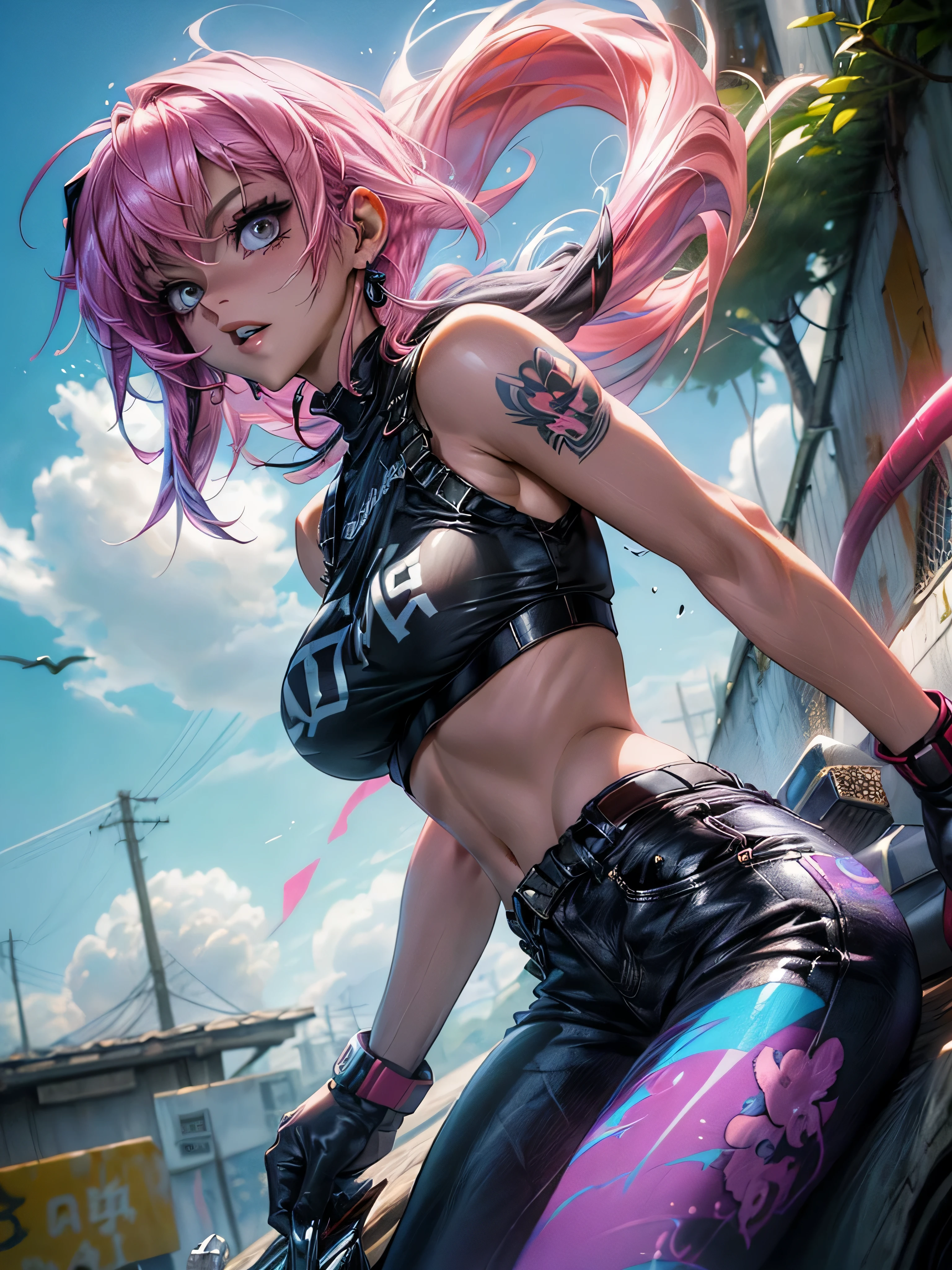 Sakura Haruno, Seductive, ((forehead to show)), Attractive, Sexy eyes, Red coat, Pink hair, Delicate, 年轻, Short hair, Detailed face, High Definition, Full body, from league of legends, Trending in art stations, by RHADS, Andreas Rocha, rossdraws, By Shinkai Makoto, Laurie Greasley, Royce of Barre, Ilya Kuvshinov and Greg Rutkowski