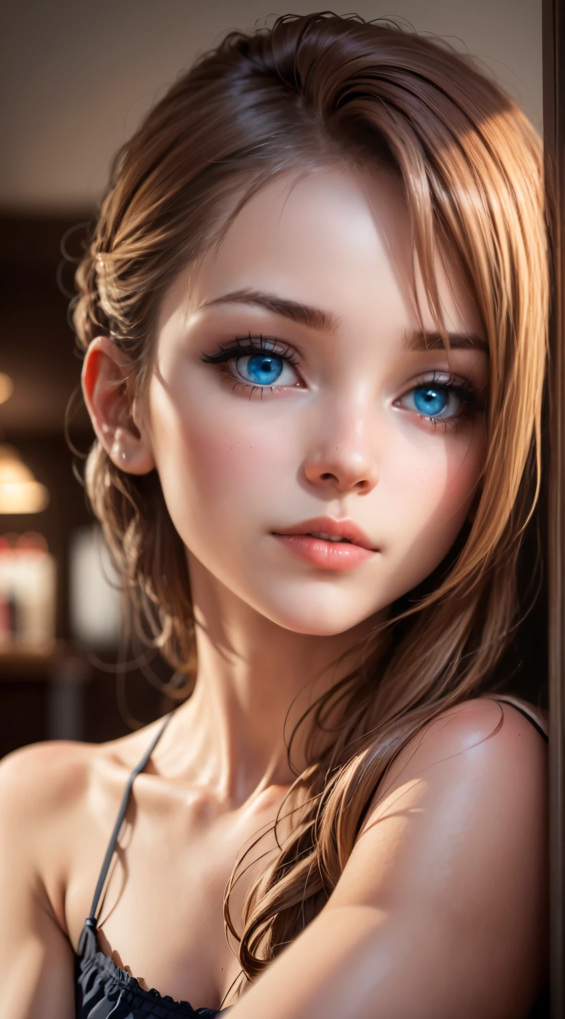 european girl, 25 years old, intense blue eyes