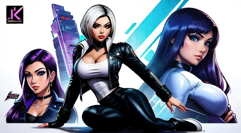 a drawing of a woman in a silver jacket and black pants, Kate Bispo, fanart menina, Design de personagens de quadrinhos dos anos 90, Anya, Spy X Family, Judy Alvarez cyberpunk, Alejandro Burdiso Arte Estilo, comic character, Tifa Lockhart, Personagem de King of Fighters, Cyberpunk 2 0 e. o modelo menina, Garota de anime cyberpunk com capuz