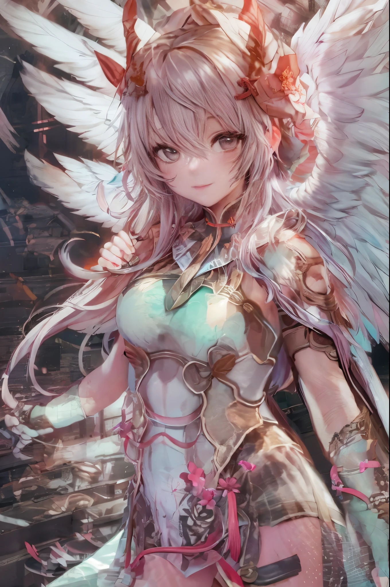 「Huge brightly colored wings」Quality over 8K, a female angel,Sexy,Long Blonde Hair,Anime,Goddess,Symmetrical blue eyes,Ultra detailed eyes,Transparent lingerie,forest,Sword,golden wings,Full body,hyperdetailed lips, hyperdetailed face, Double eyelids, Ultra Detailed feet,で,Beautiful legs,Tight boots,Full Leg Priestess、valkyrie、Angel wings、a navel、sideboob barbosa、with an intricate、Particles of light、thighs thighs thighs thighs、shinny skin、Perfect litthing、1girl in、looking at the viewers、Winged headgear、pelvis curtain、A smile、(​masterpiece)、(top-quality)、非常にhuge-breasted、maternal、Porcelain Skin、honey blonde hair、非常にlength hair、hair wavy(valkyrie,Paladin:0.6),Angel wings,with an intricate, Perfect Lighting,  Looking at Viewer,(masutepiece), (Best Quality)(valkyrie,Paladin:0.6),Angel wings,with an intricate, Perfect Lighting,  Looking at Viewer,(masutepiece), (Best Quality)(valkyrieアーマー:0.5),(Winged headgear:1.1),School Girl,,with an intricate, Perfect Lighting, 1girl in, Ponytail, Looking at Viewer, Smile, snulight,creek,brazina steppiece), (Best Quality),thighs thighs thighs thighs 、a beauty girl，red color mecha，As graceful as a swan，Enchanting，Long grey hair，Red body，Fluorescence line，White hands，lab room，FutureTech，Red indicator light on the body，Full body photo，standing on your feet，dreamy scene，，dyna，super detailing，Cell shade，8K detail post-processinagnifica，hyperphotorealism，8K，epic composition，with an intricate詳細，unrealengine，Flying，Laser Cannon，Holy Angel Mecha，Mechanical exoskeleton，whaite hair，The sea beneath the golden eyes，Eventide，Angel Maiden，Angel wings，White long skirt，war，top-qualityの戦闘姿勢, 4K, masutepiece :1.3), short petite pretty woman, Blue-haired、Curly hair、length hair、Colossal tits、 Ultra-detailed face、maid clothes、Detailed eyes, sluttish, Pose Seductive,  , (huge-breasted), Round breasts、red blush。kawaii、Shy、1 Crying face、nightcity、Sateen、Kimono without sleeves、A dark-haired、Holding a weapon with blood on it、Looking at the camera、Cherry blossoms are dancing，Unusually resistant