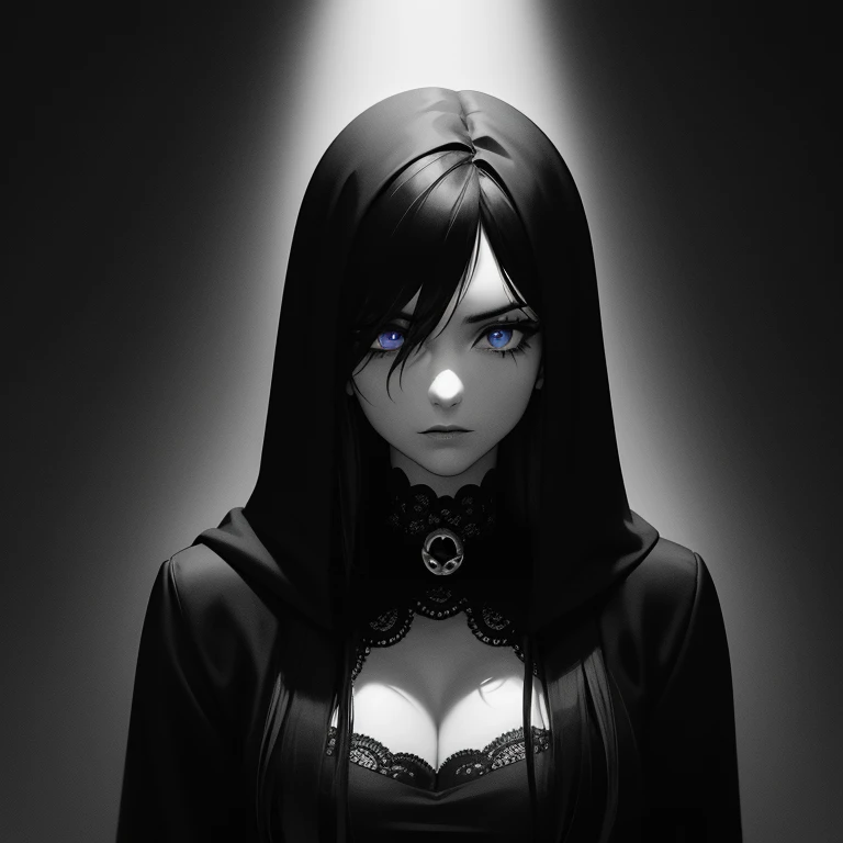 (best quality:1.2, 8k:1.2),dark style portraits, 3 men and 1 woman wearing masks and hoods,rock band CD cover,gritty black and white,moody lighting,cinematic shadows,high contrast,dramatic expressions,meticulous details,rough textures,edgy atmosphere,hauntingly beautiful composition,Noir-inspired,depth of field effect,monochrome film grain,artistic monochrome,ominous ambiance,noir lighting,expressive eyes,smoke and fog,mysterious poses,strong character presence,hidden identities,musical instruments in the background,skull motif,gothic elements,grunge aesthetic,album title in bold typography,intricate calligraphy,underground vibe,band logo in metallic silver,textured background with cracks and scratches,eerie atmosphere.
