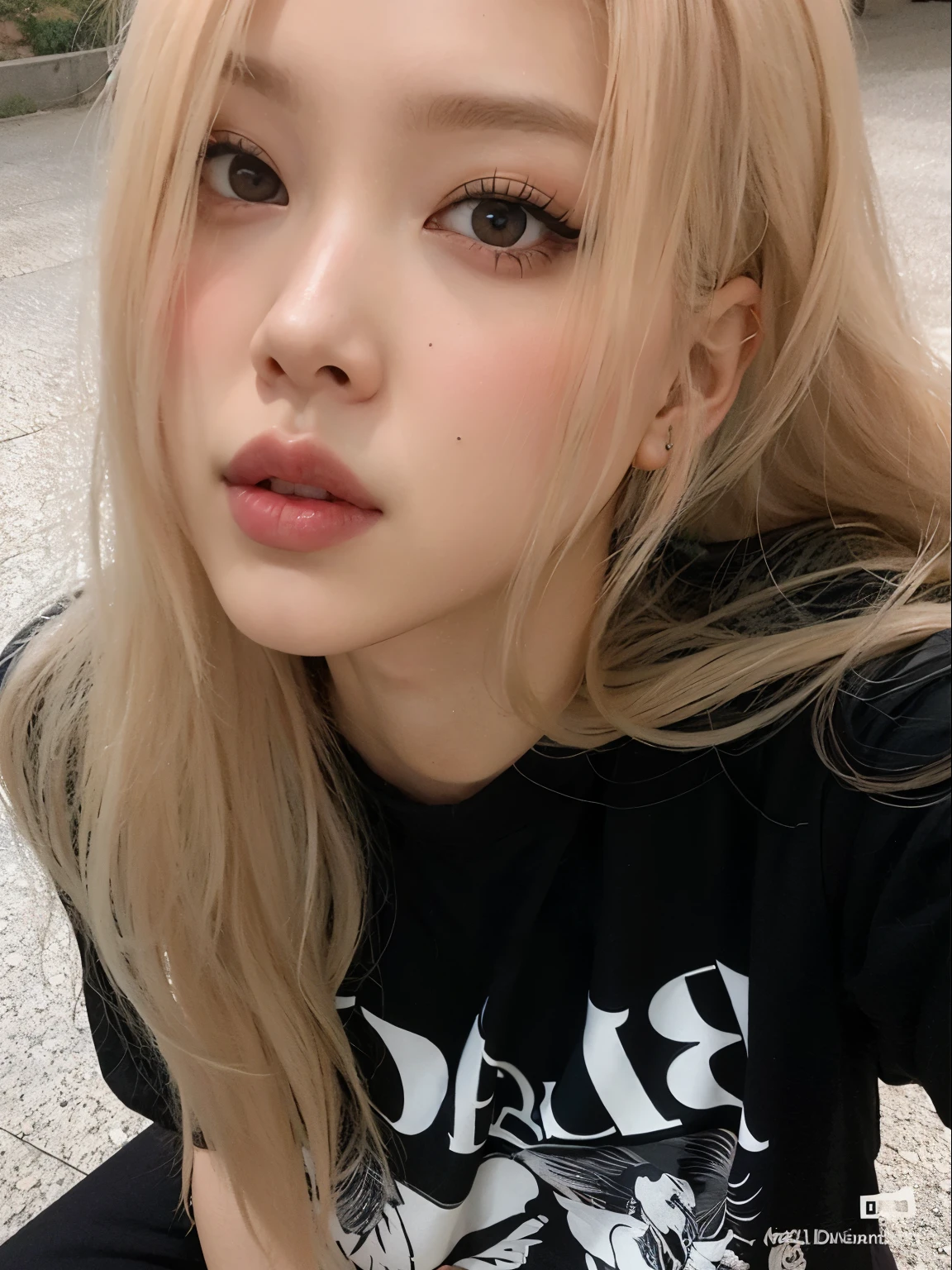 um close up da rose com cabelos longos e uma camisa preta, Parque Roseanne do Blackpink, rosé do blackpink, wan adorable blackpink rose, rose do Blackpink, Retrato de park chaeyoung de Blackpink, rosé blackpink, park chaeyoung, rosé do blackpink rosto