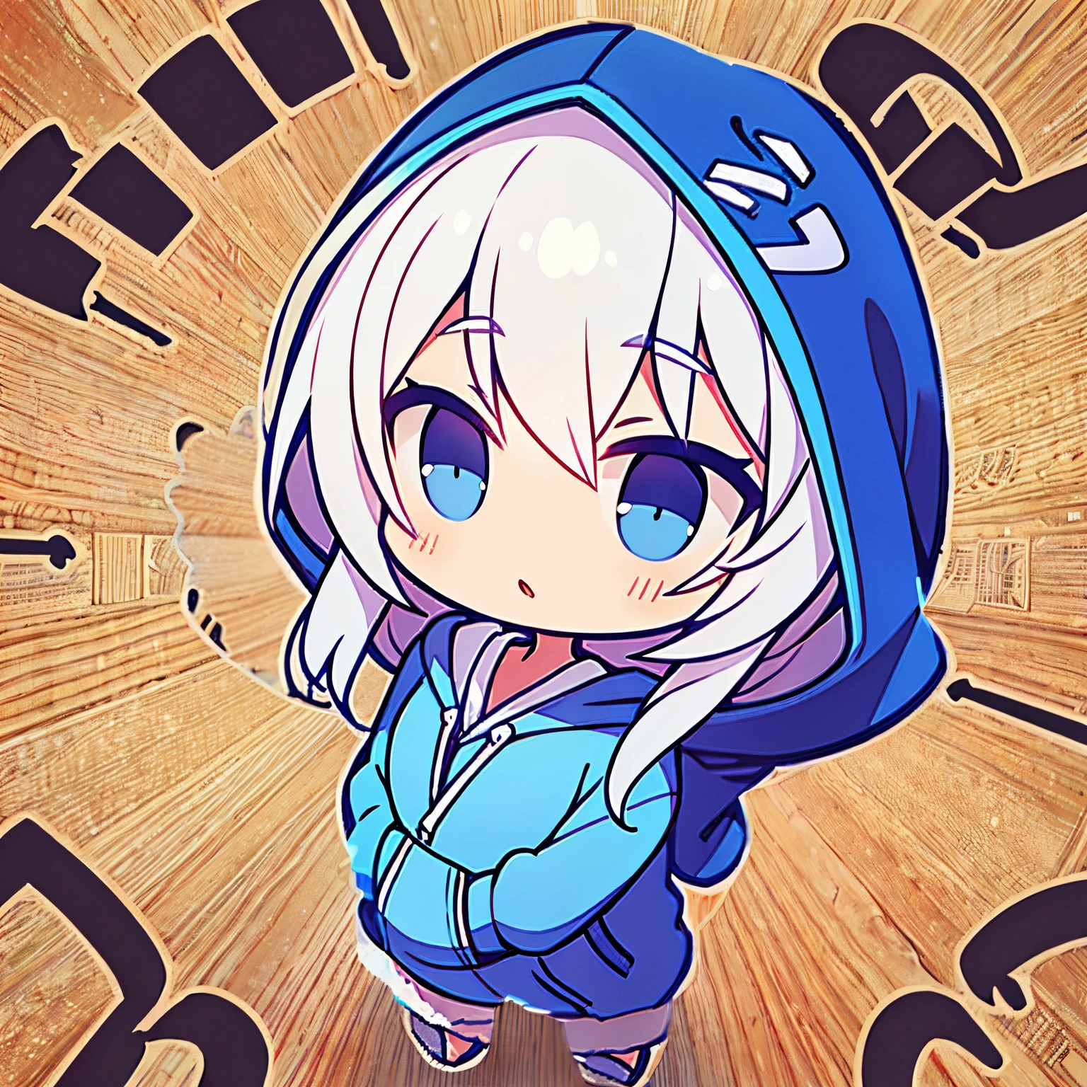 Blue hoodie