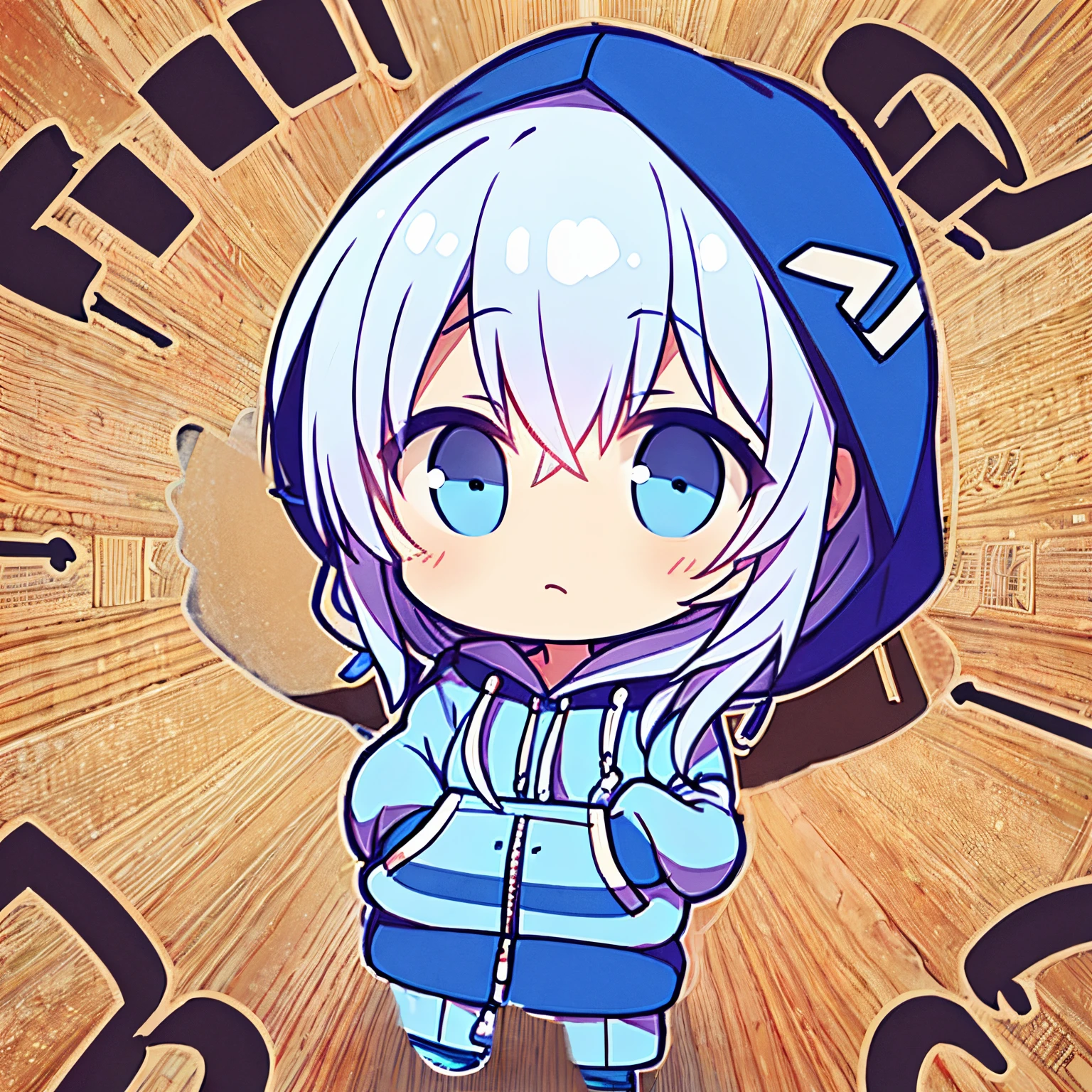 Blue hoodie