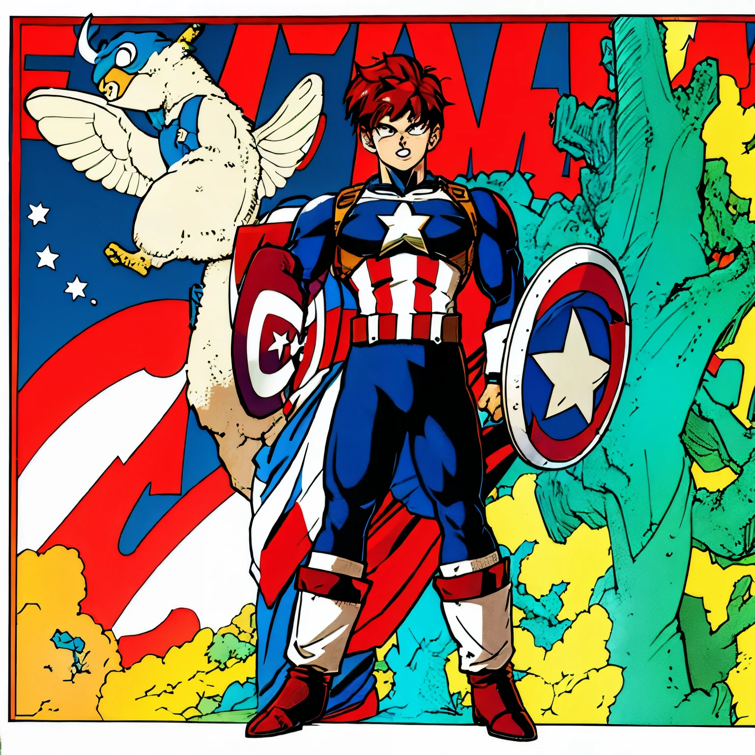 Captain America, MCU, Akira_Toriyama, 1boy