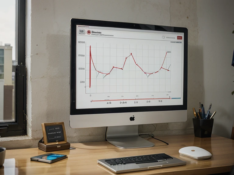 Business graph and commercial monitor. mixed media