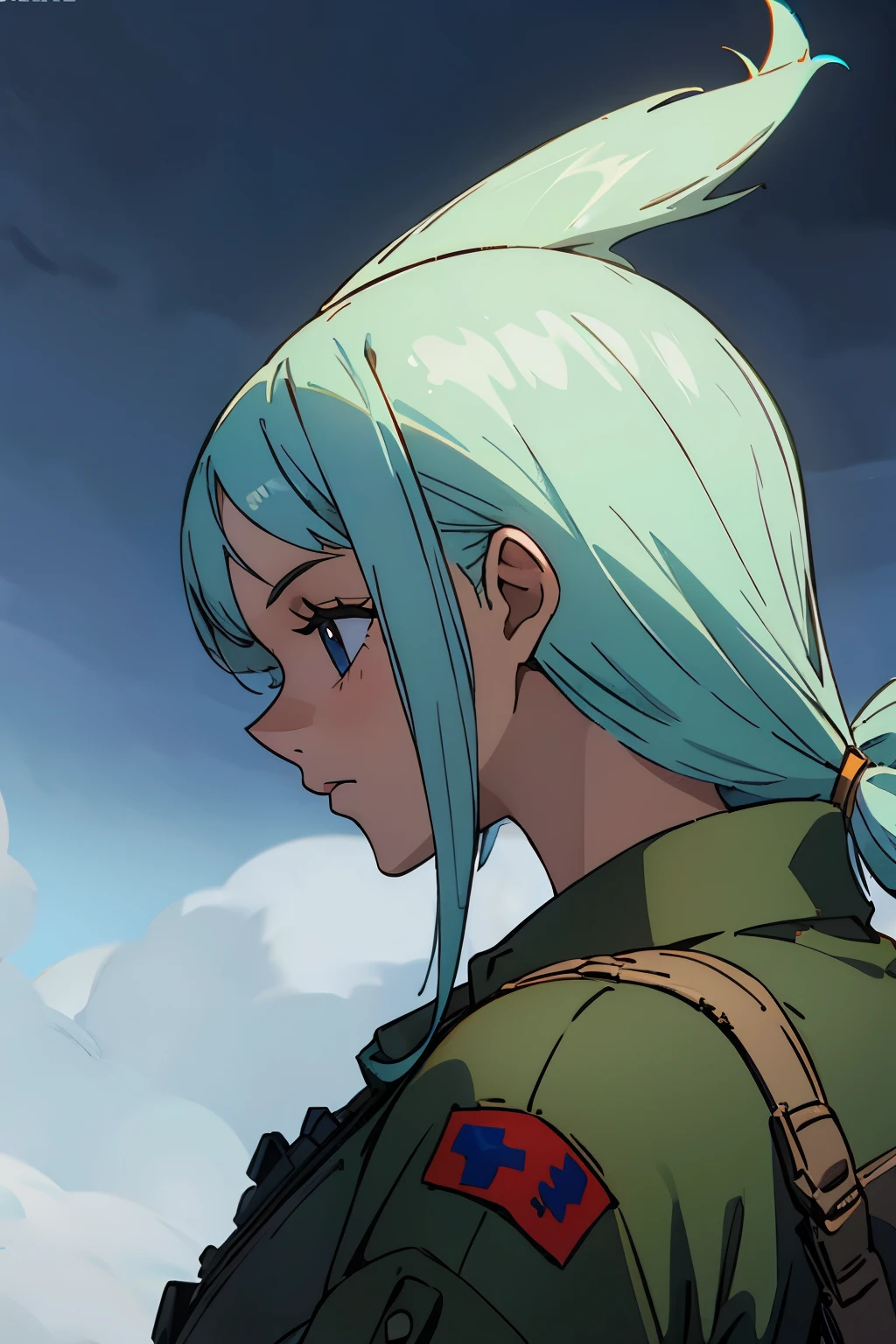 soldiers girl with a cool profile 10yaers old