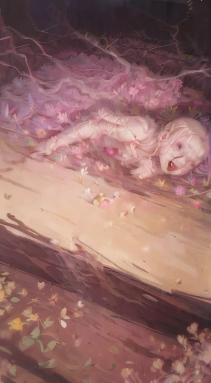 (best quality,4k,8k,highres,masterpiece:1.2),ultra-detailed,(realistic,photorealistic,photo-realistic:1.37),infected by flowers,flowers all over the body,flowers bursting out of the skin,flower sprouting from the eye,vomiting flowers from the mouth,organic,botanical elements in the background,detailed veins on the petals,dynamic composition,horrifying but beautiful,rich and vibrant colors,ethereal lighting,floral patterns reflecting on the skin,petals gracefully floating in the air,surreal atmosphere,soft and delicate texture,floral fragrance filling the air