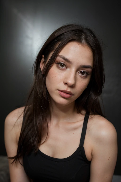 ((best quality)), ((masterpiece)), (detailed), perfect face realistic photo of beautiful woman with long dark brown hair, Russian, influencer, light freckles, dark brown eyes, big lips, no makeup, instagram, in a red dress posing for a picture, inspired by Gabriel Ba, tumblr, sequins, with shoulder pads, sleek!!!, glitter gif, breath taking beautiful, low cut dress, high fashion, great pinterest photo