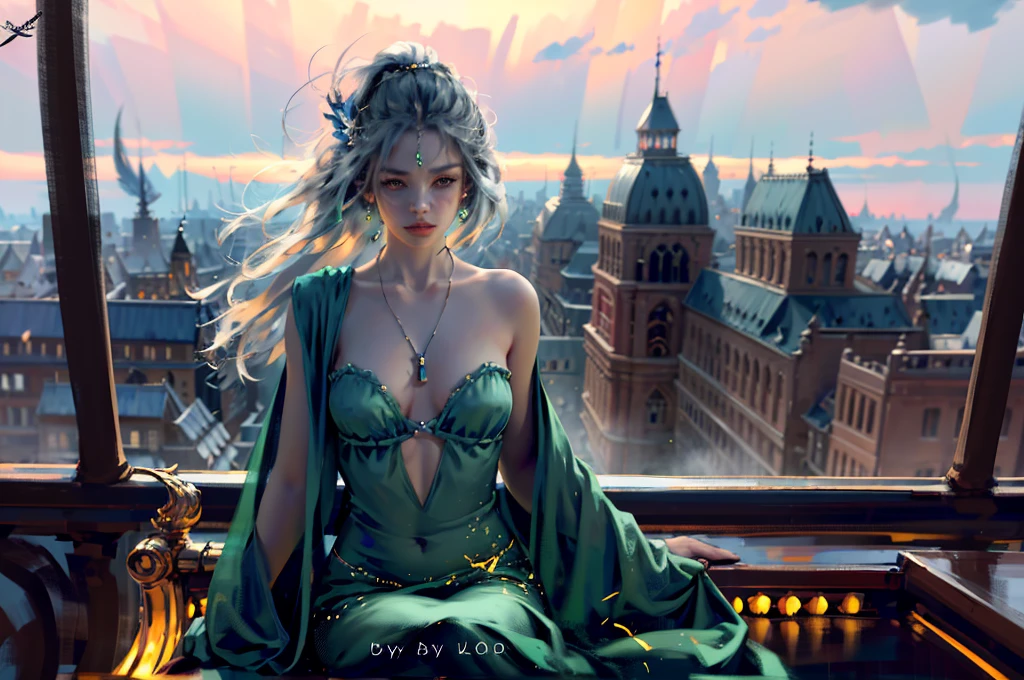 (masterpiece), best quality, cyan eyes, light grey hair, expressive eyes, Holhaya, sitting in highrise apartment room, night sky, city landscape, looking at viewer, city lights, window, highlight, dramatic lights, calm face,(Masterpiece), best quality, highest quality, highly detailed CG unity 8k wallpaper, original, high resolution, (depth of field: 1.5) jewelry, solo, earrings, makeup,oilpainting style,,super long hair, head chain, rim light, back light, sunset, pastel color, earrings, sky, necklace, wind, (​masterpiece、top-quality、top-quality、Detailed and complex、Official art、Beautifully Aesthetic:1.3)(Fractal Art:1.3)、colourfull、Vivid , best quality,ultra high res,, floating flowers, floating hairs, (shining), best lighting, best shadow, blurry background, Crepuscular rays, foggy, ((rim light)),, warm light,The overall effect is one of timeless elegance and grace,Super detailed,UHD, Retina, Masterpiece, Accurate, Anatomically Correct, Super Detailed, High Detail, Fine Skin, Best quality, masterpiece, super detailed high resolution, (realistic: 1.4), speed paint, conceptual art, glitter effect,, (Dynamic Light: 1.2), Cinematic Light, Delicate Facial Features, Detailed Eyes, Sharp Pupils, Realistic Pupils,(Pendanteautiful and aesthetic: 1.2)),{{hyper detailed masterpiece: 1.7}}, {{Cinematic lighting}} (Fractal Art: 1.3), {{{The best lighting, Very delicate and beautiful}}}, (( Cinematic Light)), (ray trace reflection, Glolowing aura)), {{{Glowing hair:1.25}}}, ((Super Detail)), (8K)), speed paint, trending on artstation, dynamic view