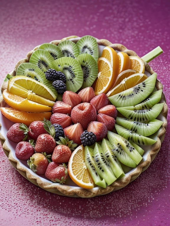 (brightly colored) Fruit salad,(vibrant) kiwi,strawberry,orange,grape,(refreshing) juicy fruits, (tasty) mix of flavors, (enticing) visually appealing,(mouth-watering) fruits, (slices of) fresh fruits,(healthy) and delicious,(colorful) assortment of fruits,(succulent) kiwi slices,(juicy) strawberry chunks, (zesty) orange segments, (plump) grape clusters, (crisp) and (juicy) bites, (bursting with) flavor, (refreshing) summer treat, (delightfully) tangy, (sweet) and (tart) blend, (irresistible) juicy goodness, (perfectly ripe) fruits, (mouthwatering) combination of textures,(vibrant) color palette, (high-res,photorealistic) image, (vivid) and (lively) colors, (beautifully) arranged, (freshly) made, (exquisitely) captured, (highlighted) by natural lighting, (mouthwatering) aroma, (tempting) presentation, (deliciously) ripe, (mouthwatering) texture, (exquisite) details of each fruit, (irresistibly) delectable, (mouthwatering) summer sensation, (invigorating) burst of flavor,(energizing) and (refreshing) fruits.

This is what you can use Stable Diffusion prompt。Remember to output in the required format！