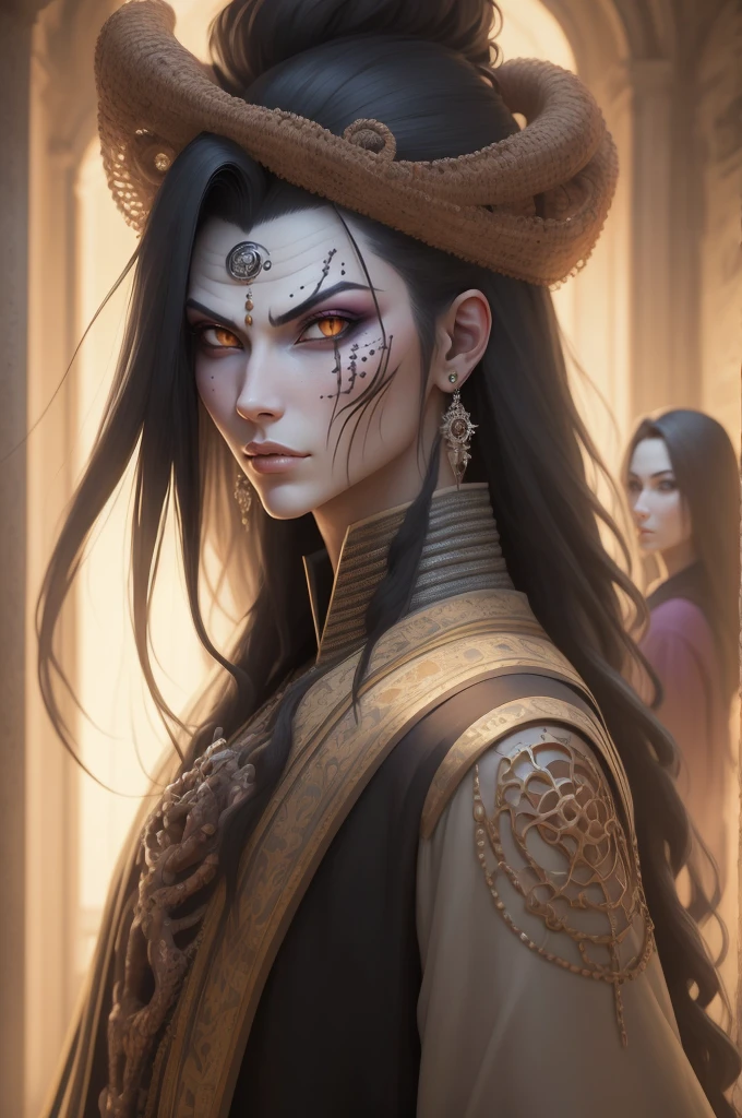 {-erro_de_anatomia:1.0}(masterpiece) Estilo anime, master part, Absurdos, Orochimaru\(Naruto\), 1girl solo, mulher madura, Camisa oversized com ombros largos, perfect composition, circunstanciado lips, seios grandes, beautiful face, body proportion, corar, cabelos longos, olhos amarelos, gaze macia, super realistic, circunstanciado, photo shoot, Realistic faces and bodies,
master part, best quality, best illustration, hiper detalhado, 1 girl, sozinho, Glamouroso, Corar, corpo inteiro, olhando para frente, posando para foto