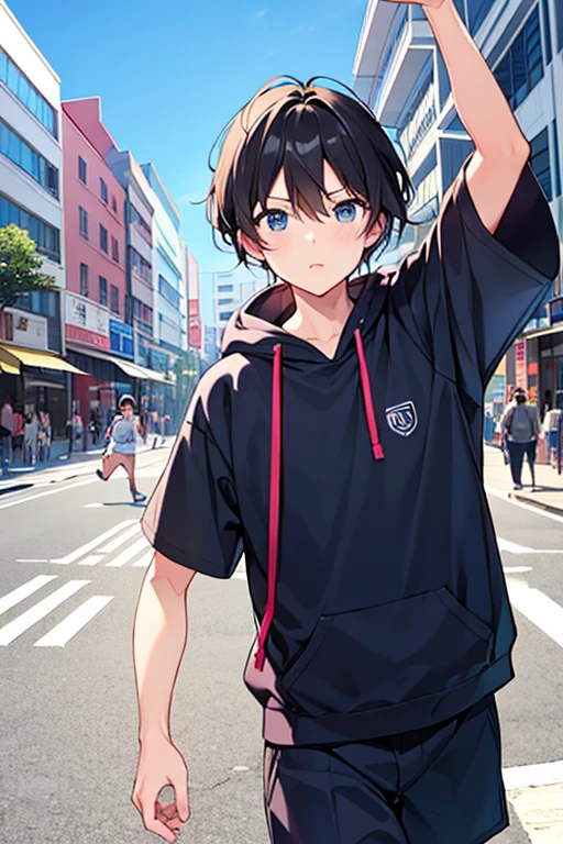 man、a cool、In the street、Running、Face Up