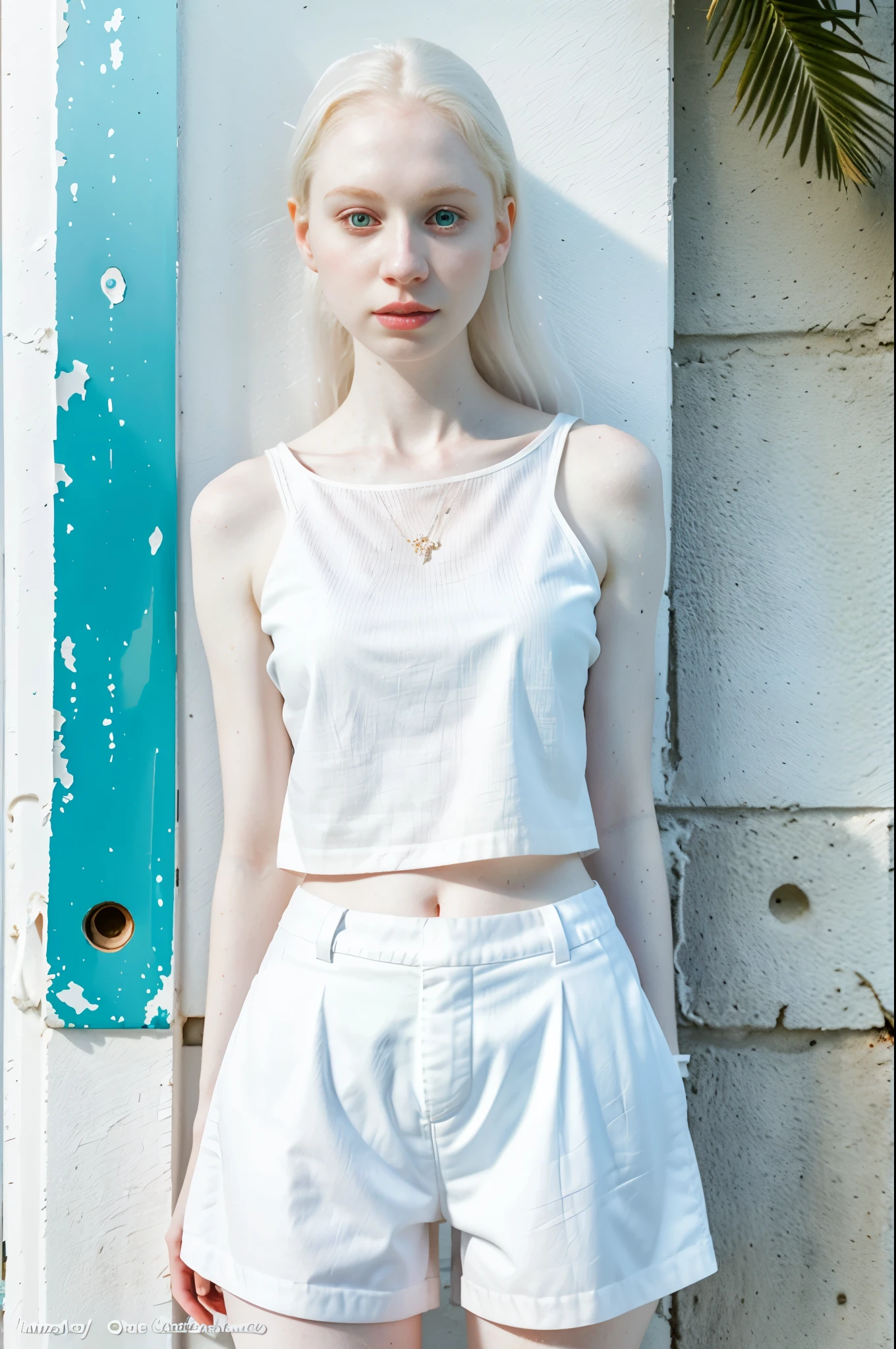 woman wearing a white cotton top, pale skin, freckles, ginger, standing in flowers, 4k, 8k, masterpiece, extremely detailed face and eyes, natural skin, extremely detailed skin, pouty small lips, soft facial features, very pale skin, sly smile, ((skirt lifted up)), seductive, exposed