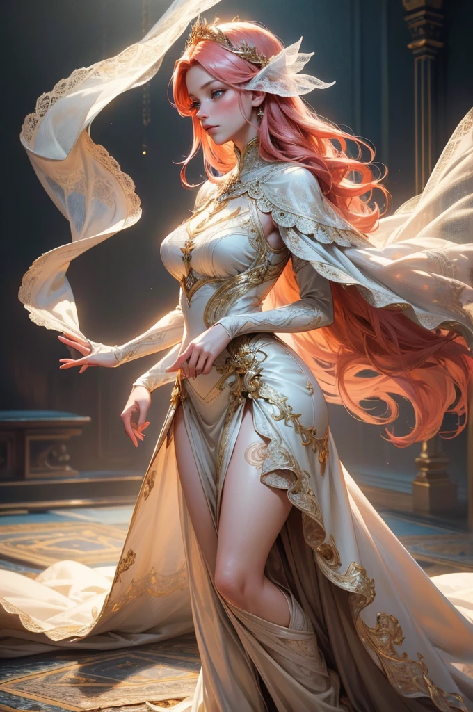 {-erro_de_anatomia:1.0}(best quality,4k,8k,highres,masterpiece:1.2), ultra-detailed, (realistic,photorealistic,photo-realistic:1.37), mature milf, illyasviel von einzbern, redhead hair, full body, vibrant colors, glowing skin, mesmerizing eyes, elegant pose, enchanting background, delicate lace dress, surreal lighting, ethereal atmosphere, mystical aura, intricate details, artistic medium, digital illustration, fantasy, anime, dancing litghtly