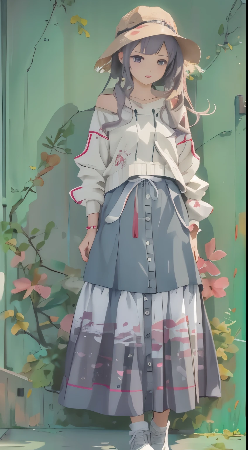 there is a woman that is standing in front of a wall, made with anime painter studio, multilayered outfit, artwork in the style of guweiz, anime styled 3d, outfit design, anime styled digital art, Kantai Collection Style, painted in anime painter studio, anime-inspired, フイルムと混ぜたanime styled, anime set style, anime styled