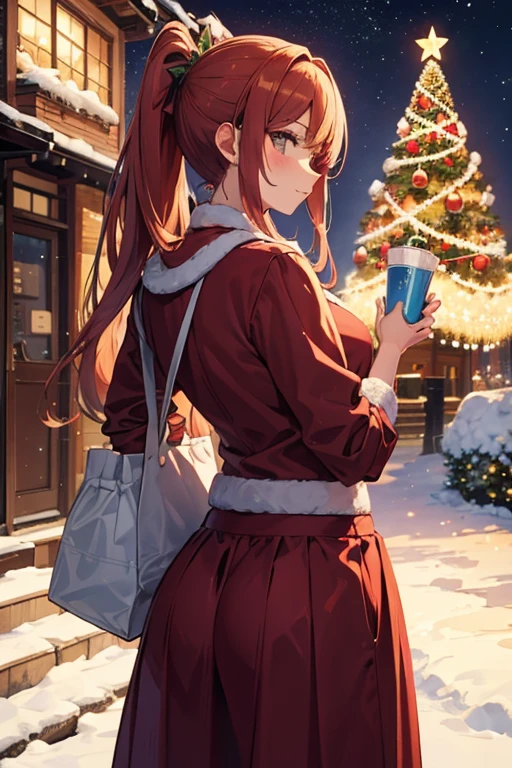 Christmas、Beautuful Women、meaty、Glamour、Rear view、santa claus、skirt by the、trouser