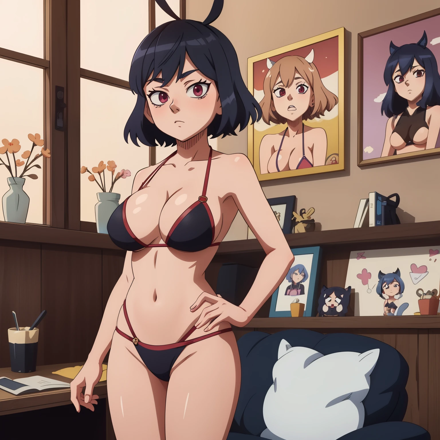 Bikini noir, topless, MILF, vraiment gros boobasterpiece), anime girl avec de gros seins, séduisante fille d’anime, Ilya Kuvshinov. 4 km, [ Art numérique 4 km ]!!, Style Anime 3D réaliste, Jolie fille d’anime, Artgerme extrêmement détaillé, Oppai, Style anime 4 K, Rendu photo réaliste Anime girl, Anime hyper réaliste, style anime. 8k