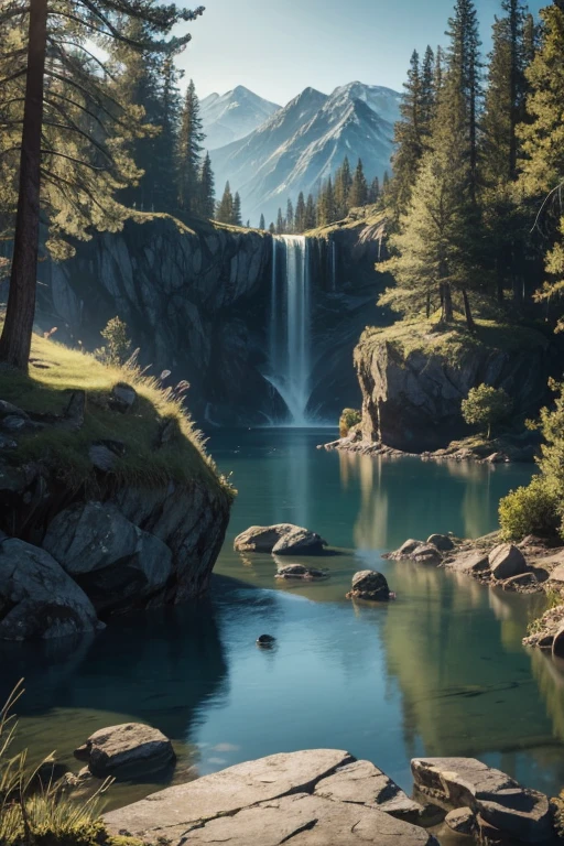 Quiet place, very pleasant, beautiful, calm, scenic. Photorealistic, 8K UHD, Studio Quality, Surreal, Maximum Detail, Large, Post-Processing, Realism, Photoshop, Photography, Detail, Cinema Lighting, Landscape, Panorama, Landscape, Ray Tracing, cinema4D