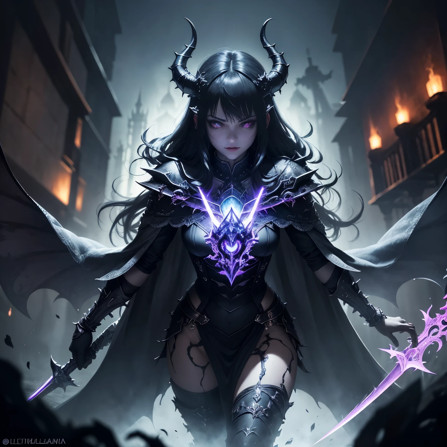 Bestial demon wields a sinister blade, correntes ensanguentadas, ossos Behemoth, Serpentine tentacles, cruel teeth, expression of insanity, oppressive dungeon. 8k vision reveals horrors, detalhes ultra HD mostram a monstruosidade, grotesque shadows dance, criaturas sussurram, atmosfera sufocante, tormento visual, visible insanity. The Blade, Glistening with flashes of malevolence, reflete (raios luminosos) that cross the darkness, desvendando (vivid details) and adding a dazzling dimension to the impending chaos.