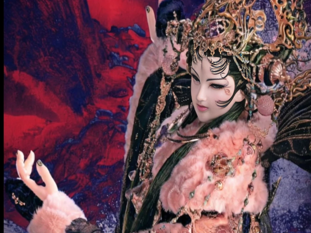 One in costume、Close-up of woman with hands on hips, an ancient Chinese goddess, beautiful fantasy empress, xianxia fantasy, Beautiful rendering of the Tang Dynasty, Princesa chinesa antiga, Inspired by Chen Rong, chinese empress, chinese fantasy, Inspired by Lanying, ancient chinese beauti, Inspired by Chen Yifei, Inspired by Plum Tree